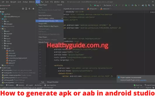 How to generate apk or aab in android studio