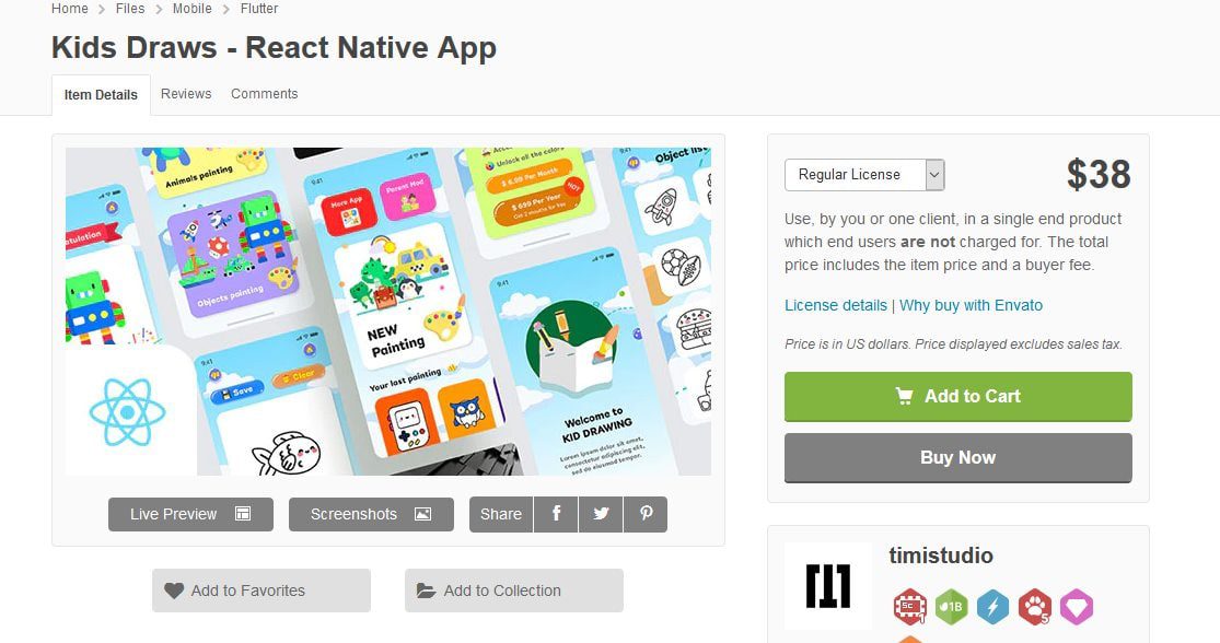 Kids Draws - React Native App